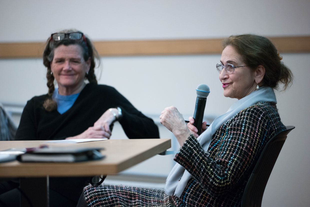 Alice Rogoff addressing the audience. Rogoff is the Publisher and Editor of Arctic Today, and is heavily involved in Arctic media.