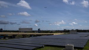 solar panels at the Cochin International Airport in Kochi, Kerala state, India