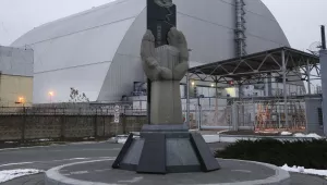 Monument for victims of Chernobyl in front of covef