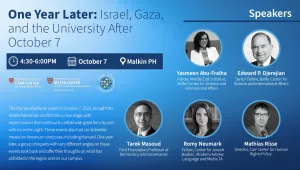 One Year Later: Israel, Gaza, and the University After October 7th