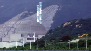Construction equipment is parked near the Taishan Nuclear Power Plant in Taishan in southern China's Guangdong Province, Thursday, June 17, 2021.