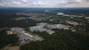 Visible deforestation surrounds the Quito River