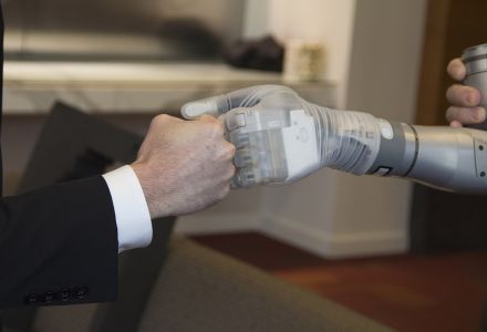 A prosthetic arm named LUKE, developed by a new commercial enterprise following fast-track DARPA research projects—“LUKE” stands for Life Under Kinetic Evolution