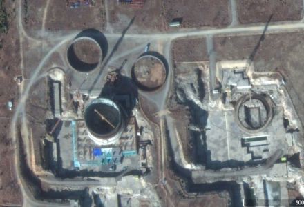 Satellite image of the half-built light water reactor site in North Korea.