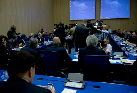 The main hall for the IAEA’s Talks on Supplying Nuclear Fuel for Iranian Research Reactor, Vienna, Austria, 19 October 2009.