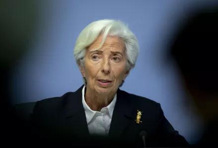President of European Central Bank Christine Lagarde speaks during a press conference following a meeting of the governing council in Frankfurt, Germany, Thursday, Jan. 23, 2020.