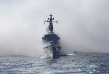 Japan Maritime Self-Defense Force escort ship Kurama, Sagami Bay, south of Tokyo, Japan, October 18, 2015.