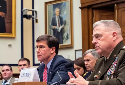 U.S. Defense Secretary Mark Esper and Chairman of the Joint Chiefs of Staff Mark A. Milley