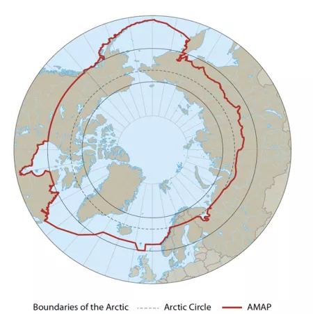 map of physical boundaries of the Arctic