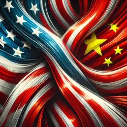 U.S. China Flags Swirl